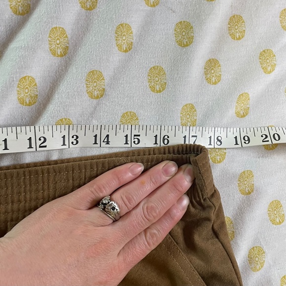 Vintage Brown A-Line Midi Skirt With Pockets Elastic Waist size 10 - Picture 3 of 7